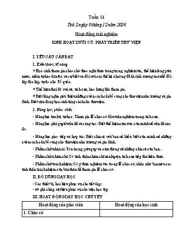 Kế hoạch bài dạy Lớp 5 - Thứ 2+3, Tuần 14 Năm học 2024-2025 (Nguyễn Thị Trinh)