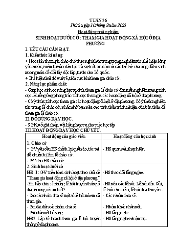 Kế hoạch bài dạy Lớp 5 - Thứ 2+3, Tuần 26 Năm học 2024-2025 (Nguyễn Thị Trinh)
