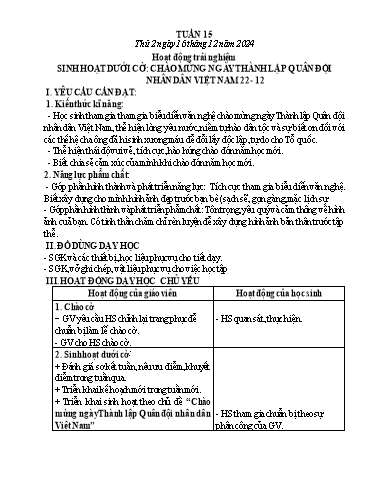 Kế hoạch bài dạy Lớp 5 - Thứ 2+3+4, Tuần 15 Năm học 2024-2025 (Nguyễn Thị Trinh)