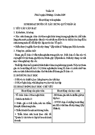 Kế hoạch bài dạy Lớp 5 - Thứ 2+3+4, Tuần 16 Năm học 2024-2025 (Phan Thị Ánh Tuyết)