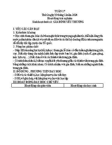 Kế hoạch bài dạy Lớp 5 - Thứ 2+3+4, Tuần 17 Năm học 2024-2025 (Nguyễn Thị Trinh)