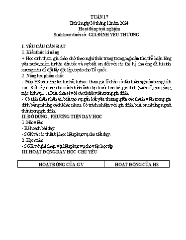 Kế hoạch bài dạy Lớp 5 - Thứ 2+3+4, Tuần 17 Năm học 2024-2025 (Phan Thị Ánh Tuyết)