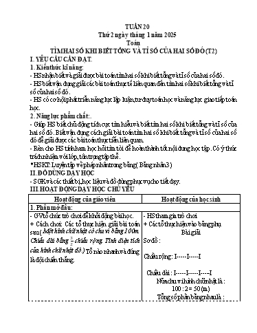Kế hoạch bài dạy Lớp 5 - Thứ 2+3+4, Tuần 20 Năm học 2024-2025 (Phan Thị Huyền)