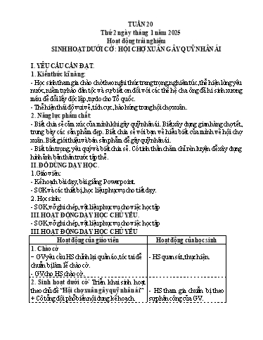 Kế hoạch bài dạy Lớp 5 - Thứ 2+3+4, Tuần 20 Năm học 2024-2025 (Phan Thị Ánh Tuyết)