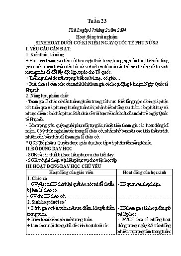 Kế hoạch bài dạy Lớp 5 - Thứ 2+3+4, Tuần 23 Năm học 2024-2025 (Phan Thị Ánh Tuyết)