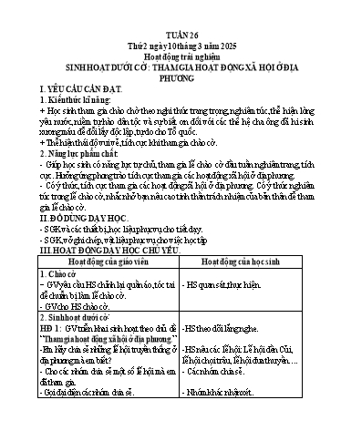 Kế hoạch bài dạy Lớp 5 - Thứ 2+3+4, Tuần 26 Năm học 2024-2025 (Phan Thị Huyền)