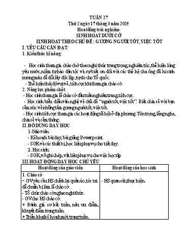 Kế hoạch bài dạy Lớp 5 - Thứ 2+3+4, Tuần 27 Năm học 2024-2025 (Phan Thị Huyền)