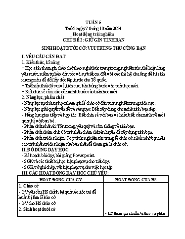 Kế hoạch bài dạy Lớp 5 - Thứ 2+3+4, Tuần 5 Năm học 2024-2025 (Nguyễn Thị Trinh)