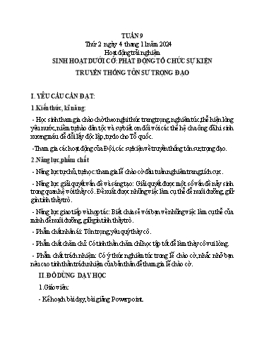 Kế hoạch bài dạy Lớp 5 - Thứ 2+3+4, Tuần 9 Năm học 2024-2025 (Phan Thị Huyền)