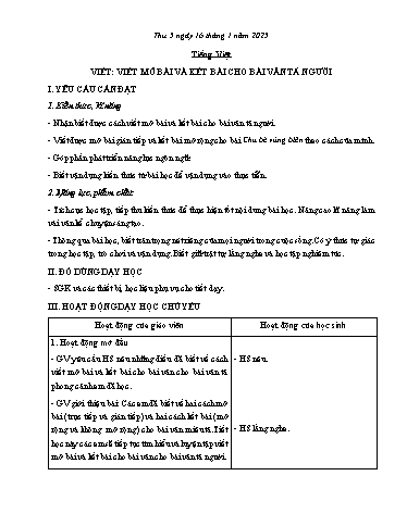 Kế hoạch bài dạy Lớp 5 - Thứ 5+6 (16/1 - 17/1/2025) Năm học 2024-2025 (Nguyễn Thị Trinh)