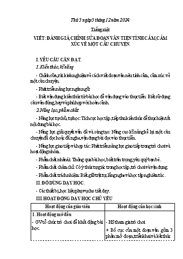 Kế hoạch bài dạy Lớp 5 - Thứ 5+6 (5/11 - 6/11/2024) Năm học 2024-2025 (Nguyễn Thị Trinh)