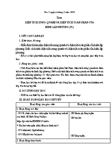 Kế hoạch bài dạy Lớp 5 - Thứ 5+6 (6/3 - 7/3/2024) Năm học 2024-2025 (Nguyễn Thị Trinh)