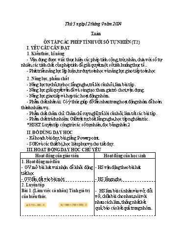 Kế hoạch bài dạy Lớp 5 - Thứ 5+6, Tuần 1 Năm học 2024-2025 (Phan Thị Huyền)