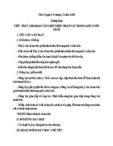 Kế hoạch bài dạy Lớp 5 - Thứ 5+6, Tuần 10 Năm học 2024-2025 (Phan Thị Huyền)