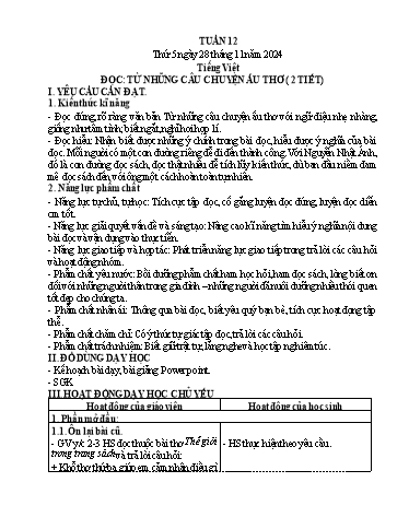 Kế hoạch bài dạy Lớp 5 - Thứ 5+6, Tuần 12 Năm học 2024-2025 (Phan Thị Ánh Tuyết)