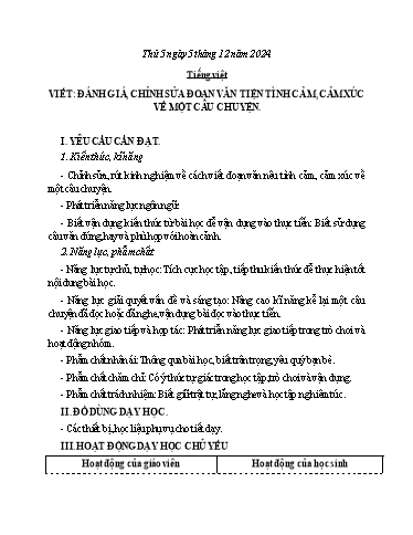Kế hoạch bài dạy Lớp 5 - Thứ 5+6, Tuần 13 Năm học 2024-2025 (Phan Thị Huyền)