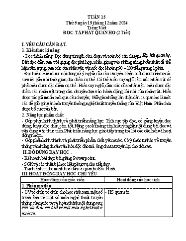 Kế hoạch bài dạy Lớp 5 - Thứ 5+6, Tuần 15 Năm học 2024-2025 (Phan Thị Ánh Tuyết)