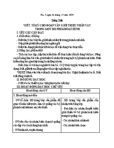 Kế hoạch bài dạy Lớp 5 - Thứ 5+6, Tuần 16 Năm học 2024-2025 (Phan Thị Huyền)