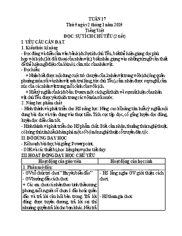 Kế hoạch bài dạy Lớp 5 - Thứ 5+6, Tuần 17 Năm học 2024-2025 (Phan Thị Ánh Tuyết)
