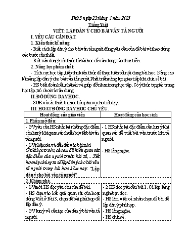 Kế hoạch bài dạy Lớp 5 - Thứ 5+6, Tuần 20 Năm học 2024-2025 (Nguyễn Thị Trinh)
