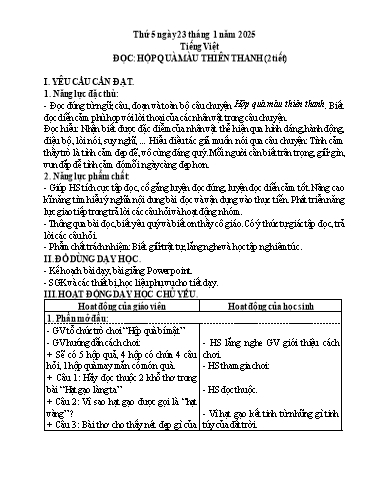 Kế hoạch bài dạy Lớp 5 - Thứ 5+6, Tuần 20 Năm học 2024-2025 (Phan Thị Huyền)