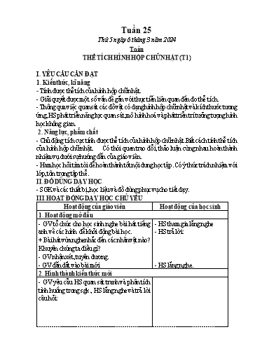 Kế hoạch bài dạy Lớp 5 - Thứ 5+6, Tuần 25 Năm học 2024-2025 (Phan Thị Ánh Tuyết)