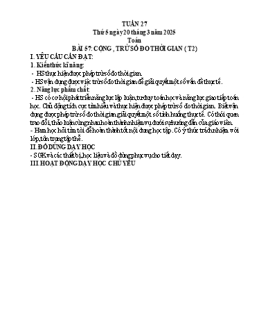 Kế hoạch bài dạy Lớp 5 - Thứ 5+6, Tuần 27 Năm học 2024-2025 (Phan Thị Ánh Tuyết)