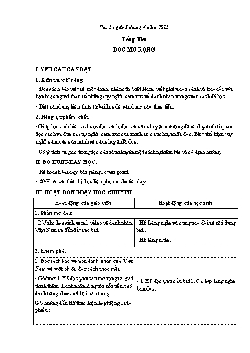 Kế hoạch bài dạy Lớp 5 - Thứ 5+6, Tuần 29 Năm học 2024-2025 (Nguyễn Thị Trinh)