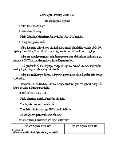 Kế hoạch bài dạy Lớp 5 - Thứ 5+6, Tuần 4 Năm học 2024-2025 (Nguyễn Thị Trinh)