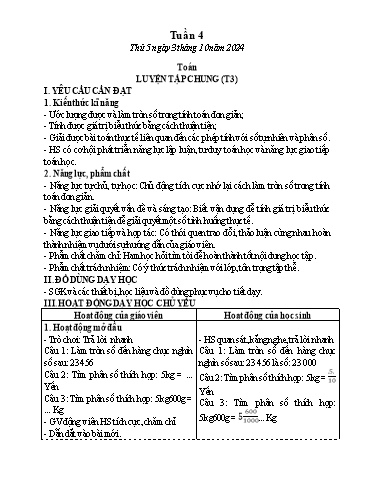 Kế hoạch bài dạy Lớp 5 - Thứ 5+6, Tuần 4 Năm học 2024-2025 (Phan Thị Ánh Tuyết)