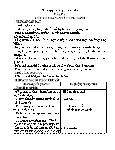 Kế hoạch bài dạy Lớp 5 - Thứ 5+6, Tuần 6 Năm học 2024-2025 (Nguyễn Thị Trinh)