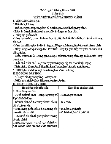 Kế hoạch bài dạy Lớp 5 - Thứ 5+6, Tuần 6 Năm học 2024-2025 (Phan Thị Huyền)