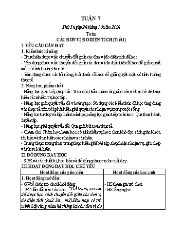 Kế hoạch bài dạy Lớp 5 - Thứ 5+6, Tuần 7 Năm học 2024-2025 (Phan Thị Ánh Tuyết)